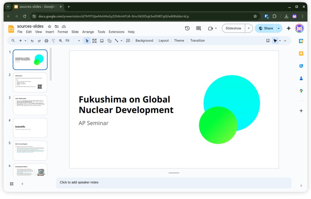 Our incredibly rushed presentation slides for the nuclear topic